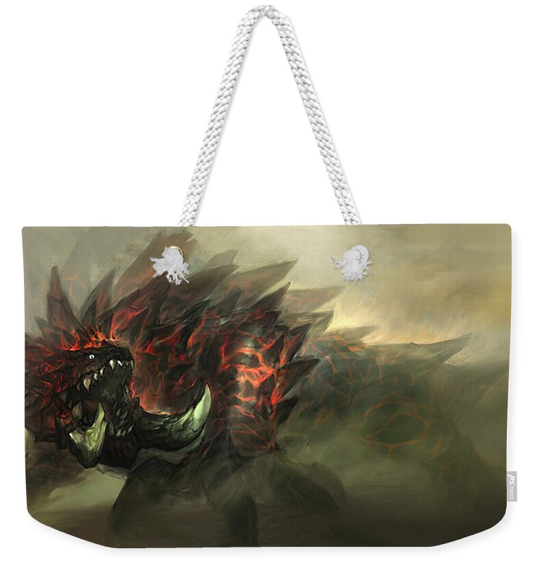 Monster Hunter Weekender Tote Bag featuring the digital art Monster Hunter by Maye Loeser