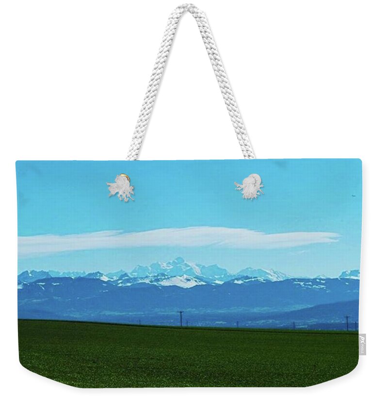  Weekender Tote Bag featuring the photograph Mont Blanc, Switzerland by Aleck Cartwright