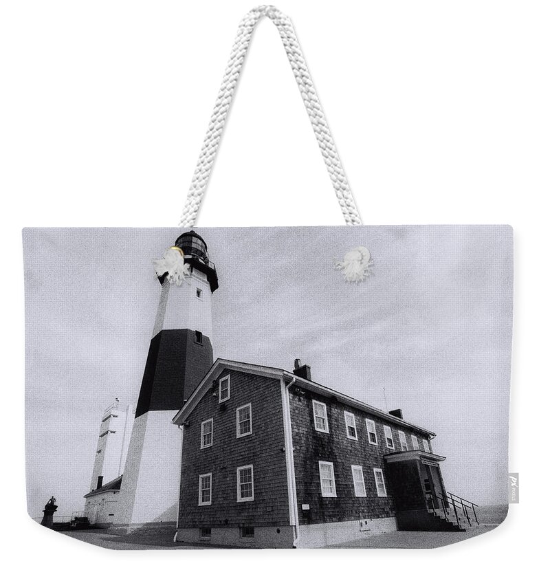 Montauk Point New York Lighthouse Weekender Tote Bag featuring the photograph Montauk Lighthouse by William Kimble