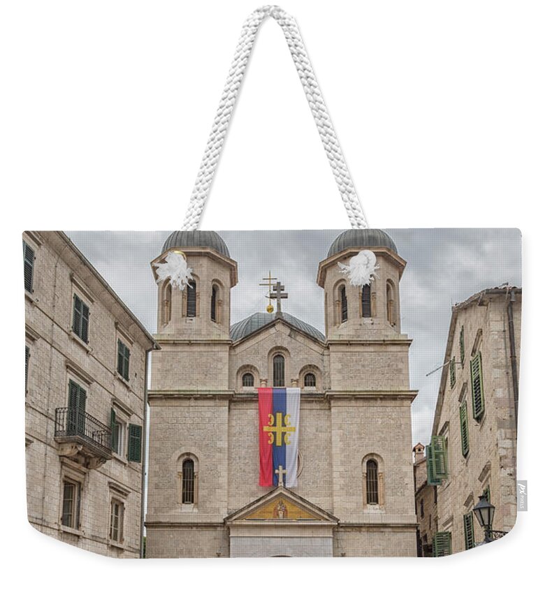 Church Weekender Tote Bag featuring the photograph Montenegro Kotor Church of Saint Nicholas by Antony McAulay