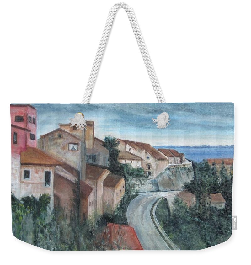 Italy Weekender Tote Bag featuring the painting Montepulciano by Paula Pagliughi