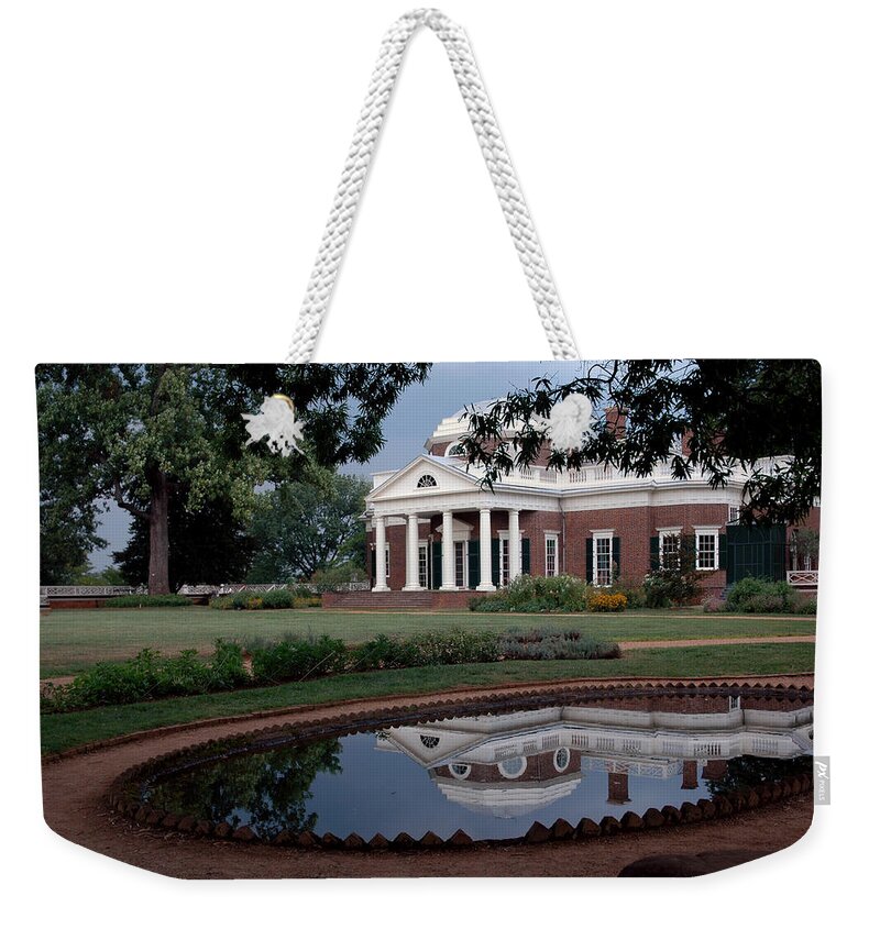 Usa Weekender Tote Bag featuring the photograph Monticello Reflections by LeeAnn McLaneGoetz McLaneGoetzStudioLLCcom