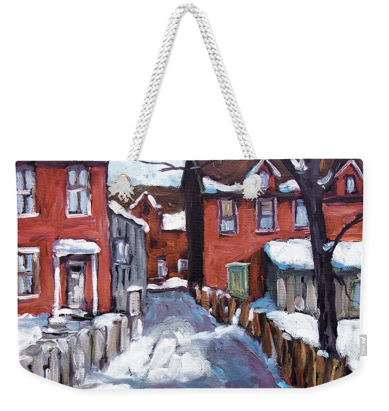 Art Weekender Tote Bag featuring the painting Montreal Scene 02 by Prankearts by Richard T Pranke