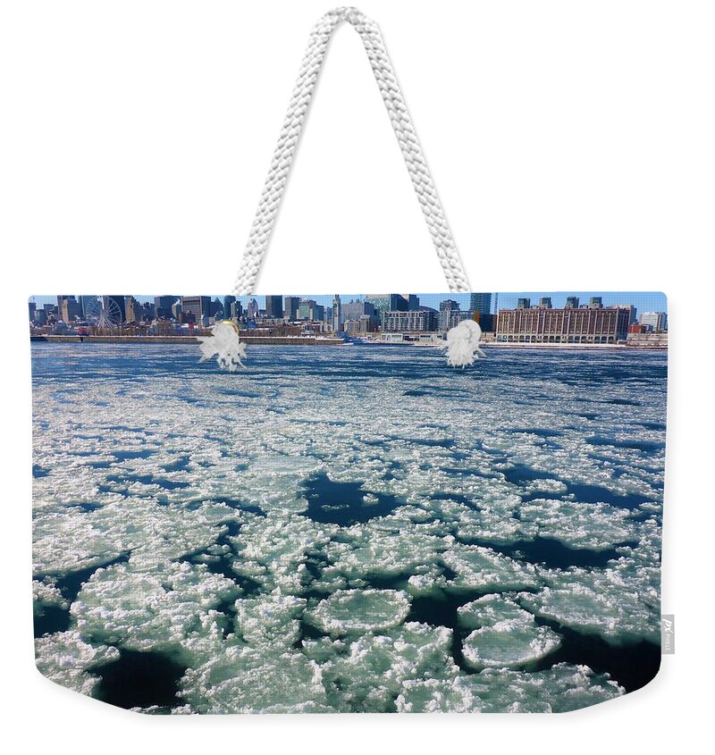 Montreal Weekender Tote Bag featuring the photograph Montreal Skyline in Winter by Cristina Stefan