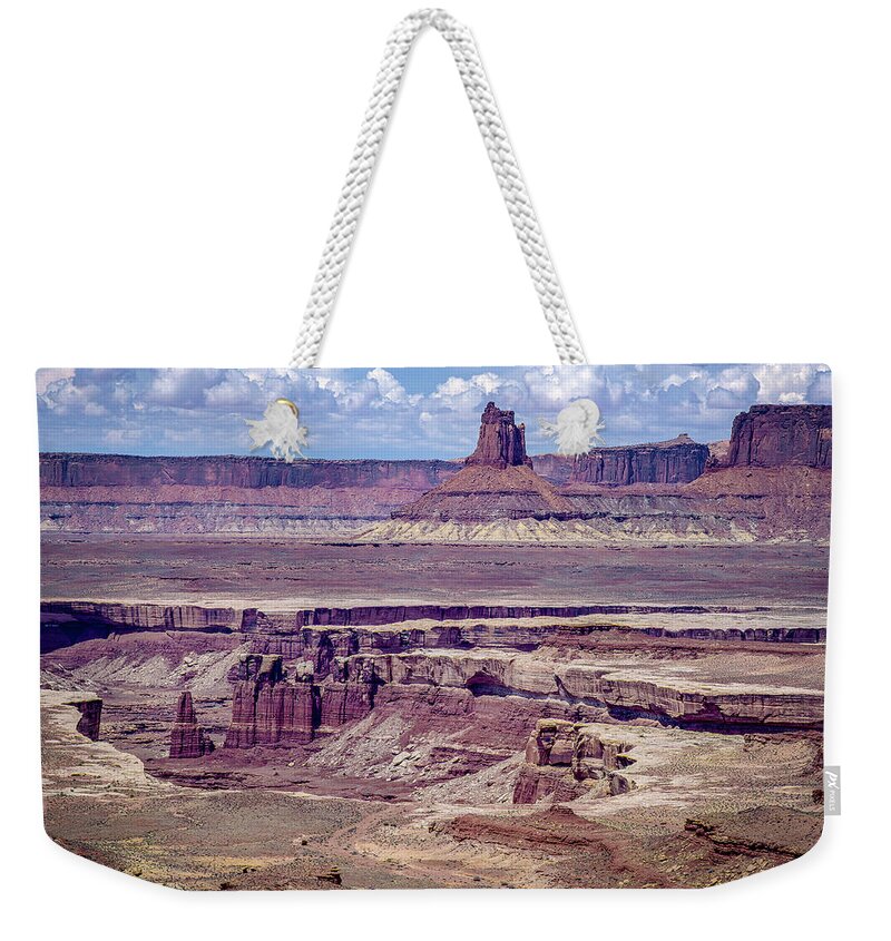 Utah Weekender Tote Bag featuring the photograph Monument Basin, Canyonlands by Gary Shepard
