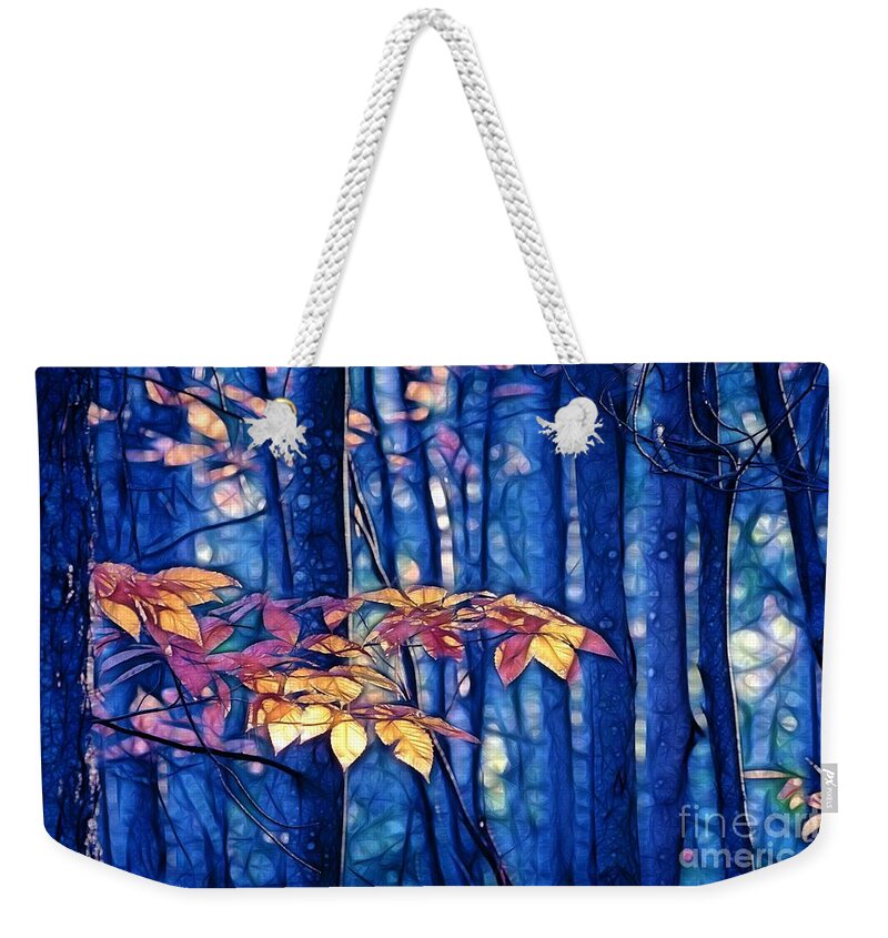 Blue Weekender Tote Bag featuring the photograph Moody Woods by Aimelle Ml