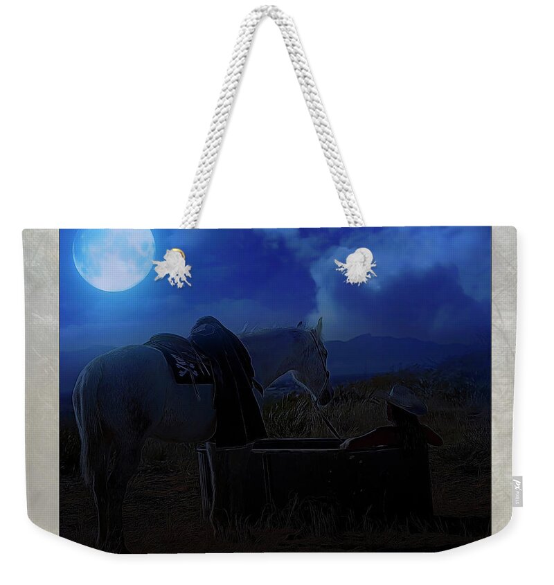 Moonlight Weekender Tote Bag featuring the digital art MoonLight Dreams_ 3 of 4 by Walter Herrit