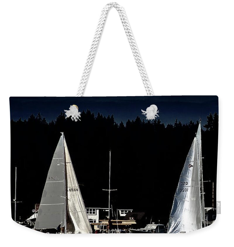 Moonlight Sailing Weekender Tote Bag featuring the photograph Moonlight Sailing by David Patterson