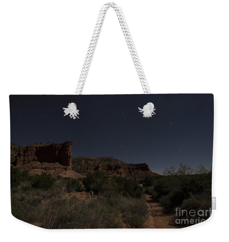 Night Weekender Tote Bag featuring the photograph Moonlit Path by Melany Sarafis
