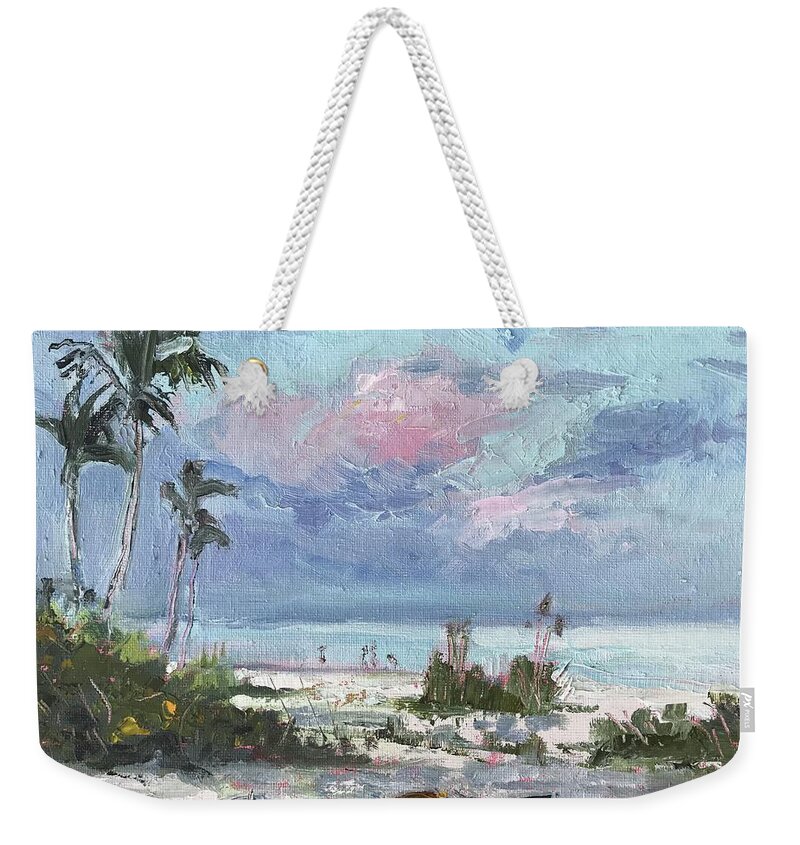 Impressionism Weekender Tote Bag featuring the photograph Moonrise Sanibel by Maggii Sarfaty