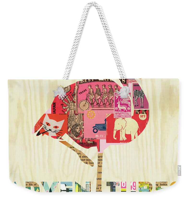 More Adventures Weekender Tote Bag featuring the mixed media More Adventures by Claudia Schoen