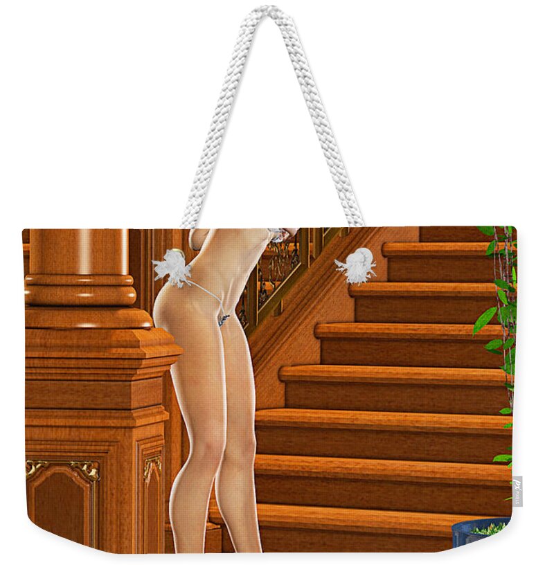 Pinup Weekender Tote Bag featuring the painting More than a few creatures were stirring... by Peter J Sucy