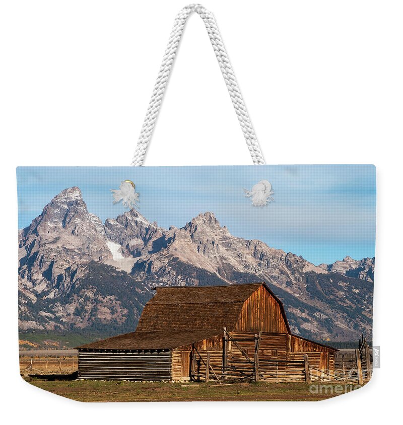 Jackson Hole Weekender Tote Bag featuring the photograph Mormon Barn by Bob Phillips