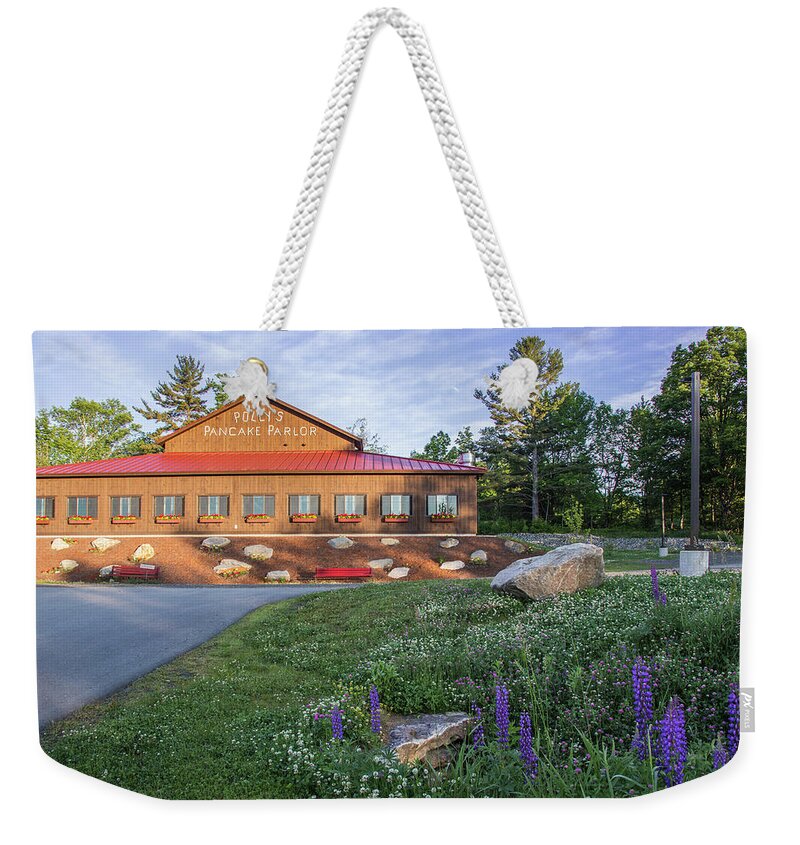 Morning Weekender Tote Bag featuring the photograph Morning at Polly's by White Mountain Images