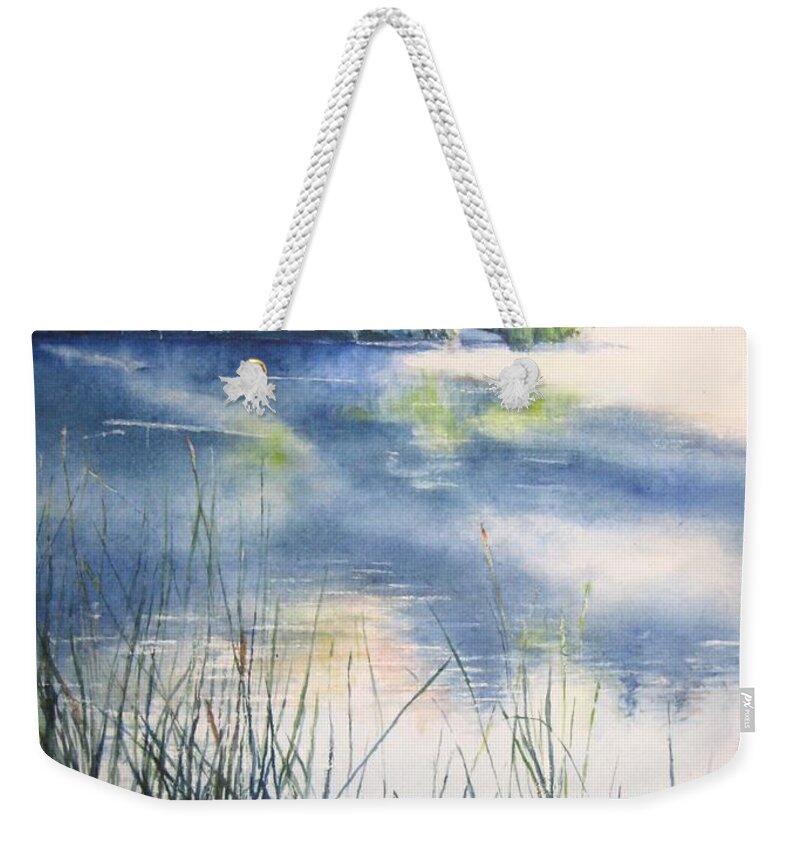 Landscape Weekender Tote Bag featuring the painting Morning by Barbara Pease