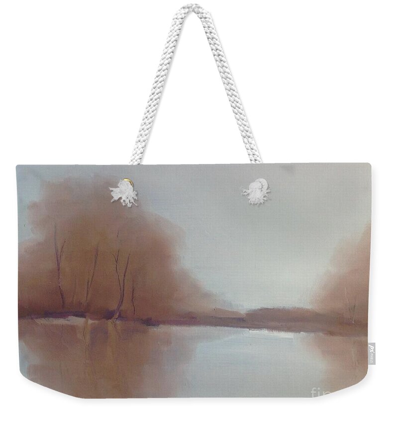  Landscape Weekender Tote Bag featuring the painting Morning Chill by Michelle Abrams