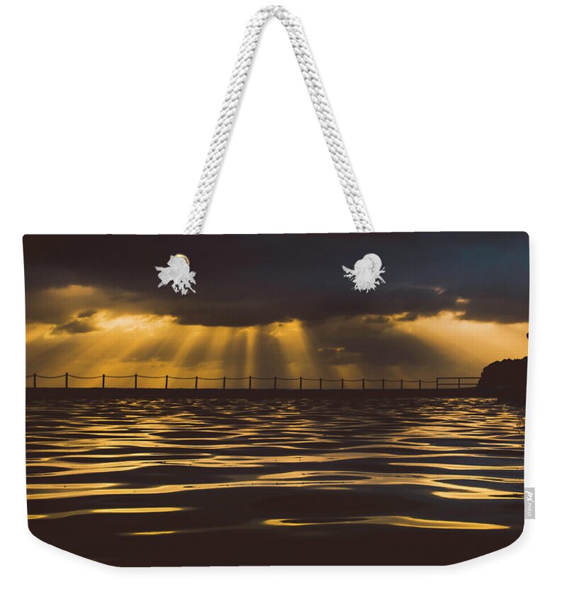 Chris Cousins Weekender Tote Bag featuring the photograph Morning Dip by Chris Cousins