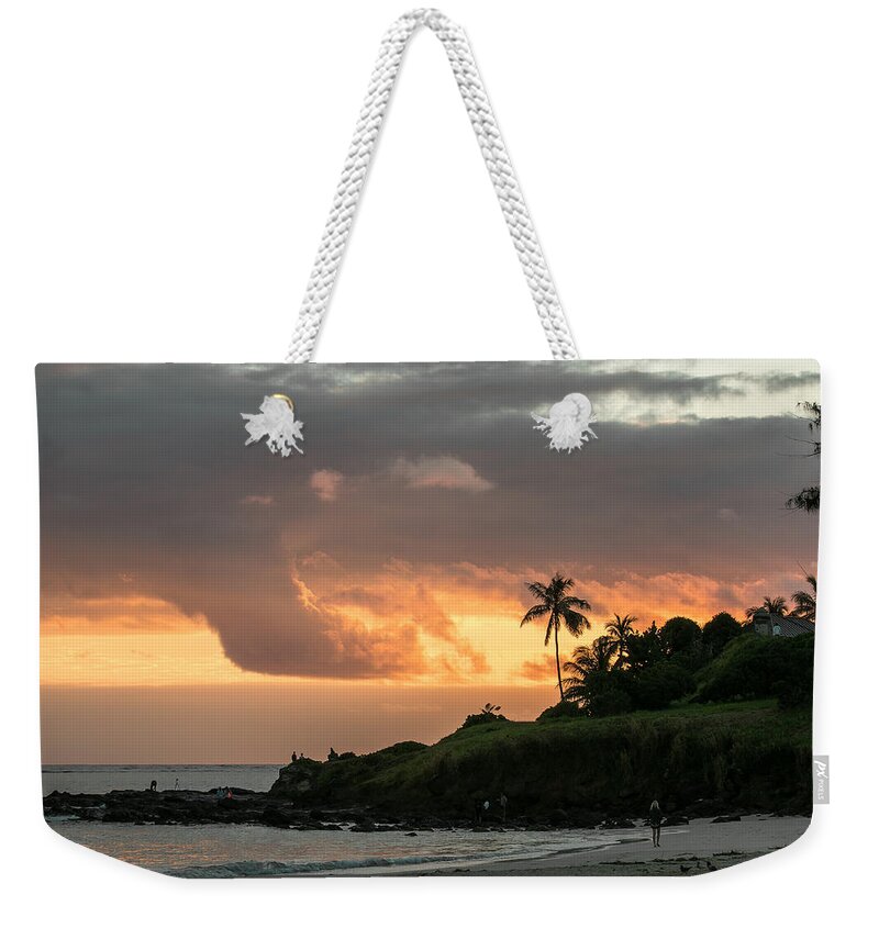 Clouds Weekender Tote Bag featuring the photograph Morning Fire in the Sky by E Faithe Lester