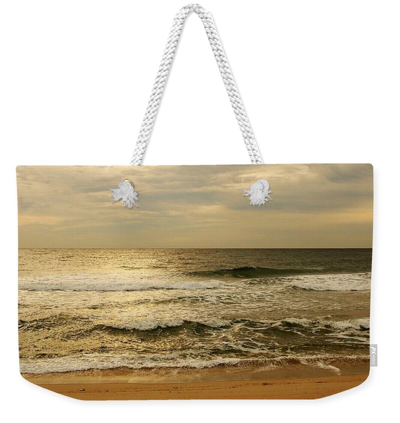 Jersey Shore Weekender Tote Bag featuring the photograph Morning On The Beach - Jersey Shore by Angie Tirado