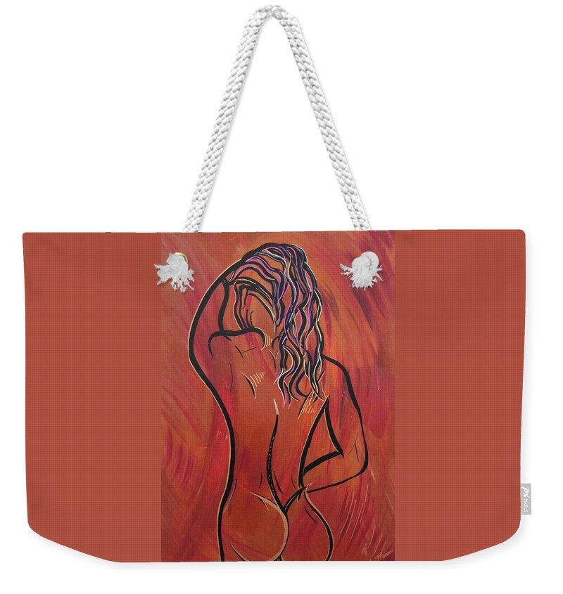 Nude Paintings Weekender Tote Bag featuring the painting Morning Shower by Bill Manson