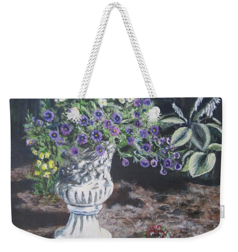 Flowers Weekender Tote Bag featuring the painting Morning Sunlight by Paula Pagliughi