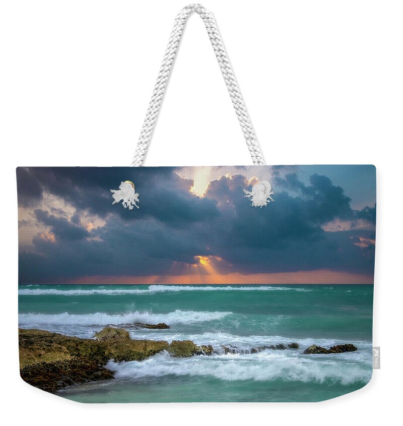 Ocean Weekender Tote Bag featuring the photograph Morning Surf by Allin Sorenson