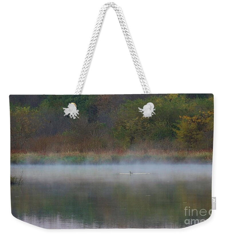Cormorants Weekender Tote Bag featuring the photograph Morning's Calm by Elizabeth Winter