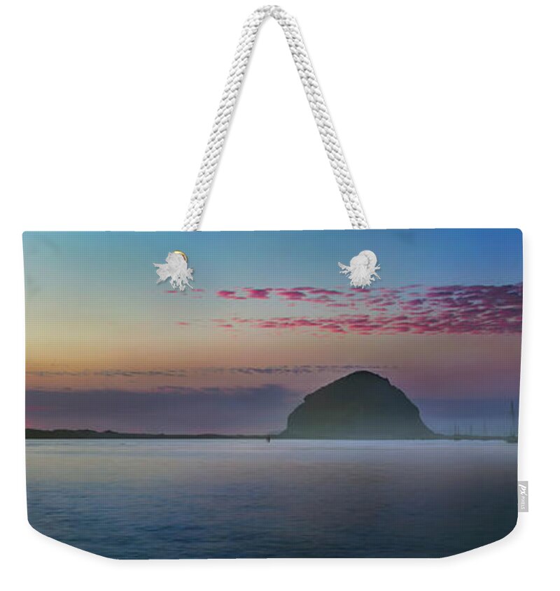 Nature Weekender Tote Bag featuring the photograph Moro Bay Calm pano by Denise Dube
