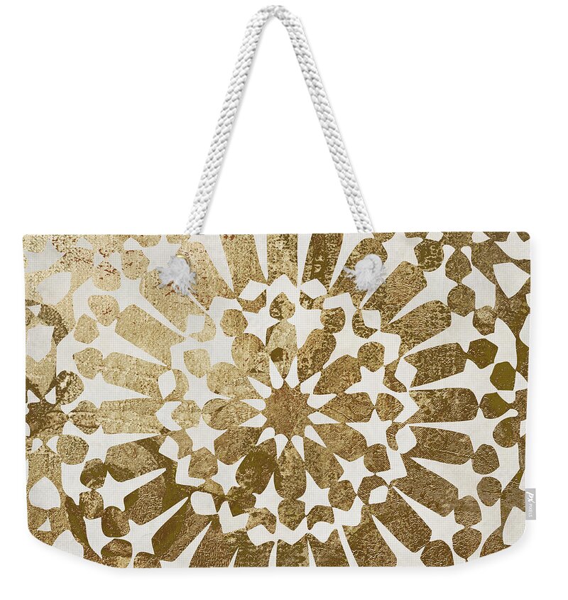 Gold Weekender Tote Bag featuring the painting Moroccan Gold II by Mindy Sommers
