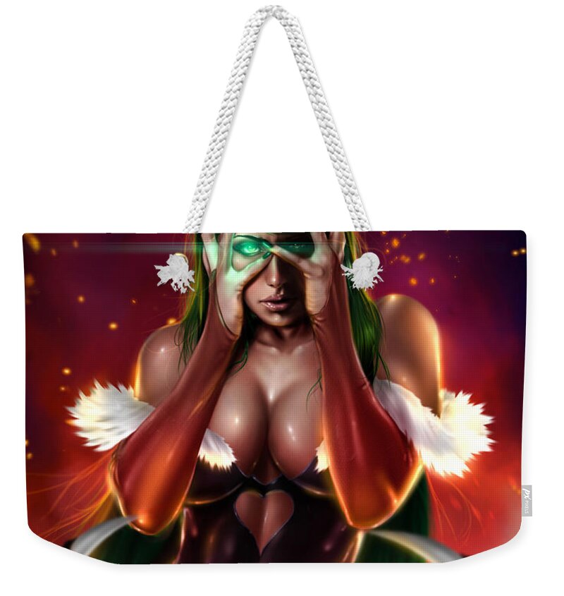 Comic Weekender Tote Bag featuring the painting Morrigan 2 by Pete Tapang