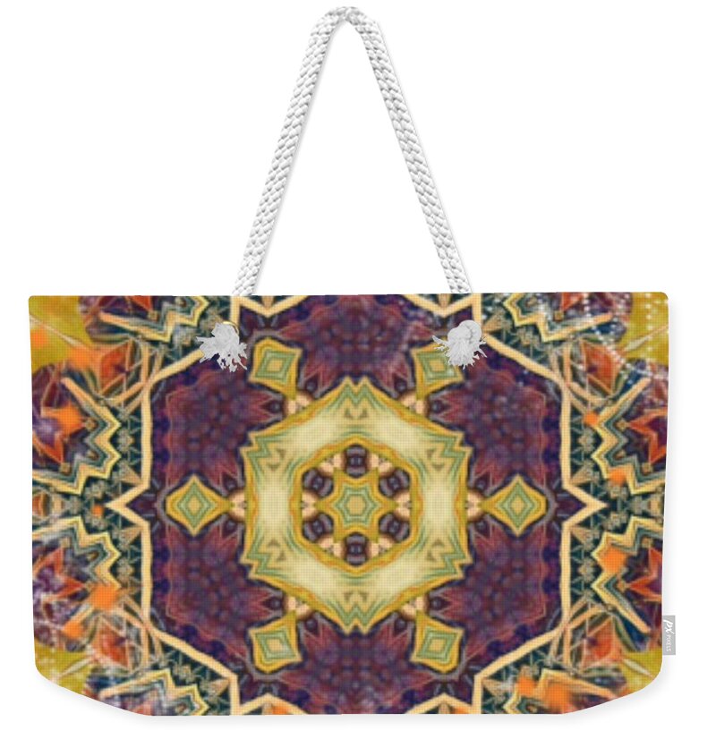 Abstract; Art; Background; Blue; Circle; Color Weekender Tote Bag featuring the digital art Mosaic by Cepiatone Fine Art Callie E Austin