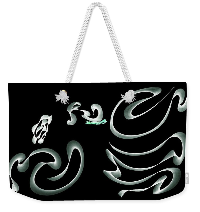 Abstract Weekender Tote Bag featuring the digital art Mostly black and white #g7 by Leif Sohlman