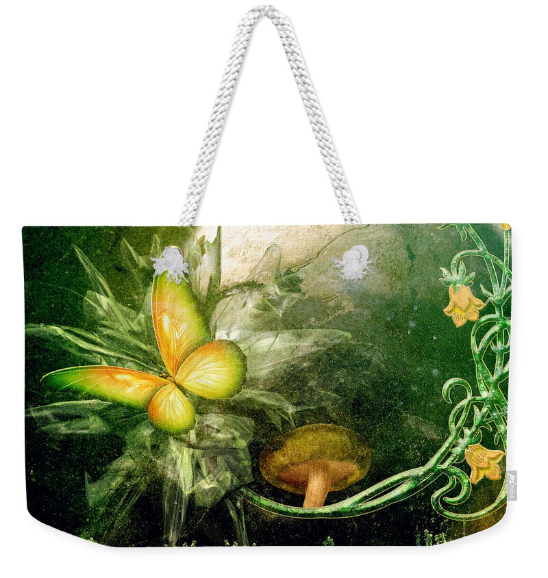 Midnight Weekender Tote Bag featuring the mixed media Moth After Midnight by Ally White