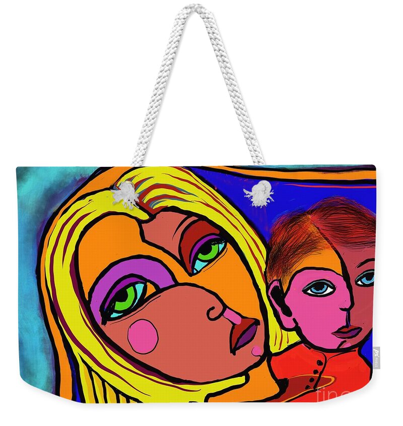  Weekender Tote Bag featuring the digital art Mother and child by Hans Magden