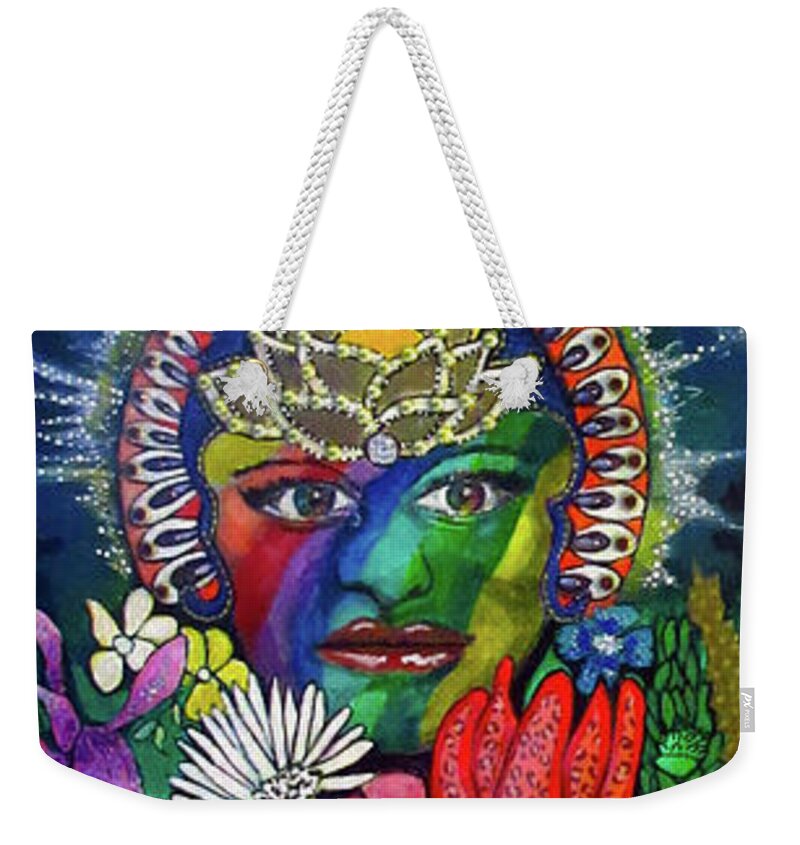 Mother Earth Weekender Tote Bag featuring the painting Mother by Patricia Arroyo