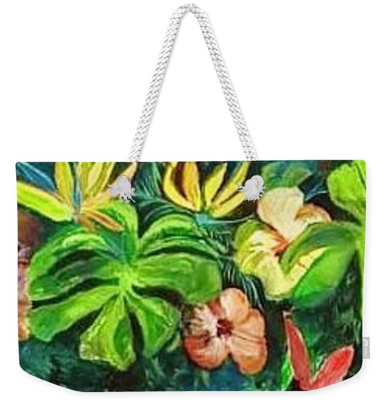 Autism Weekender Tote Bag featuring the painting Mothering Autism-Wall1 by Belinda Low