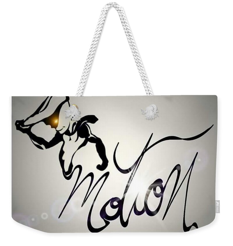 Motion Weekender Tote Bag featuring the mixed media Motion Signature by Demitrius Motion Bullock