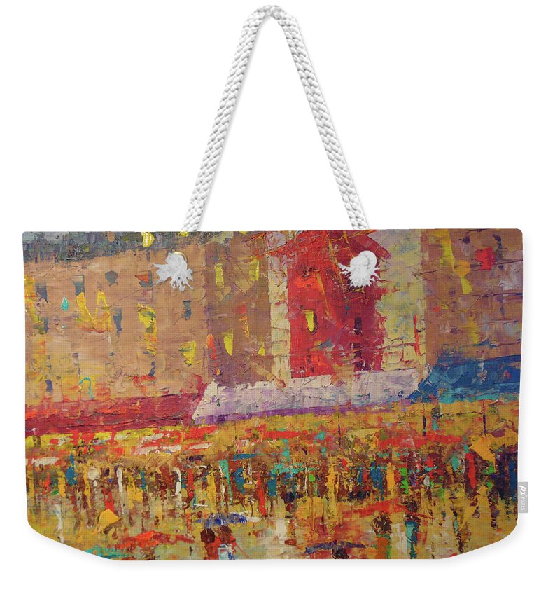 Frederic Payet Weekender Tote Bag featuring the painting Moulin Rouge Paris by Frederic Payet