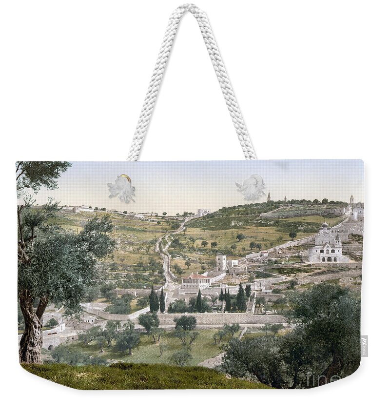 1900 Weekender Tote Bag featuring the photograph MOUNT OF OLIVES, c1900 by Granger