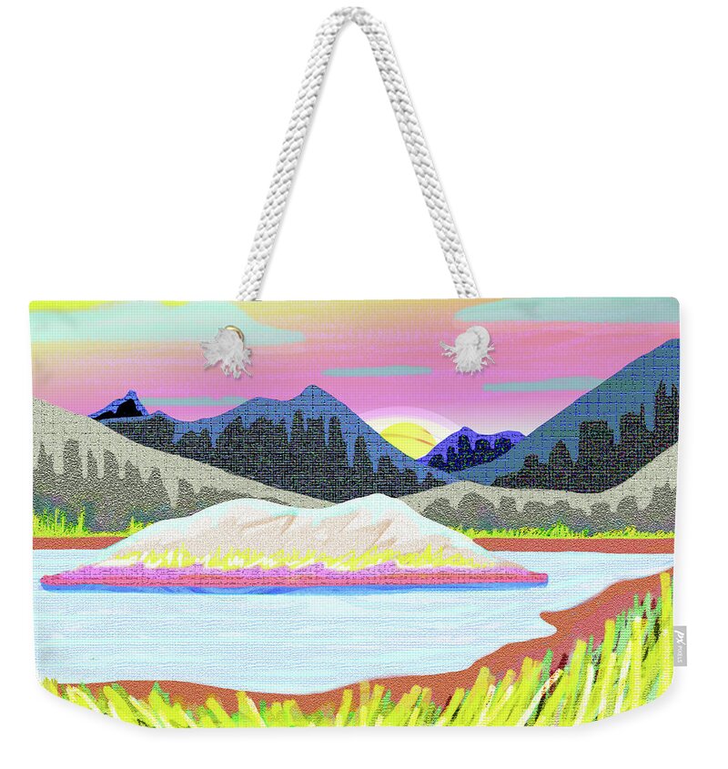 Mountain Scene Weekender Tote Bag featuring the digital art Mountain Dreams by Rod Whyte