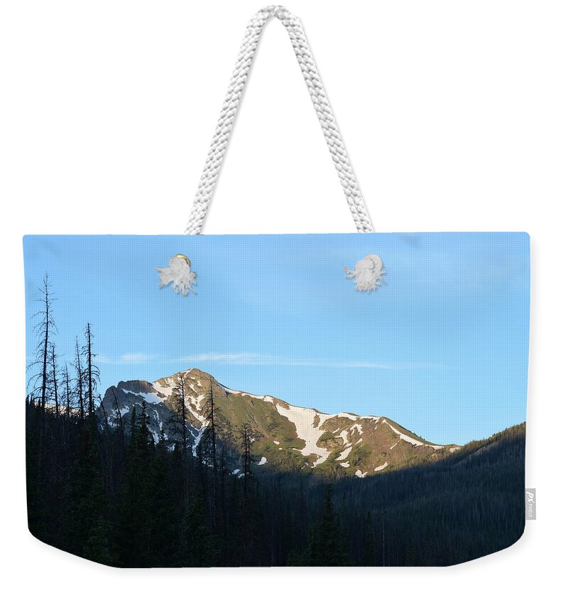 Pines Weekender Tote Bag featuring the photograph Mountain in Rocky Mountian NP CO by Margarethe Binkley