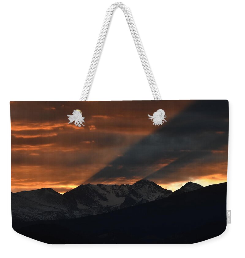 Arapaho Peaks Weekender Tote Bag featuring the photograph Mountain Shadow by Ben Foster