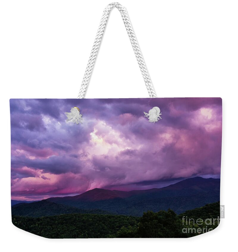 2016 Weekender Tote Bag featuring the photograph Mountain Sunset in the East by Louise Lindsay