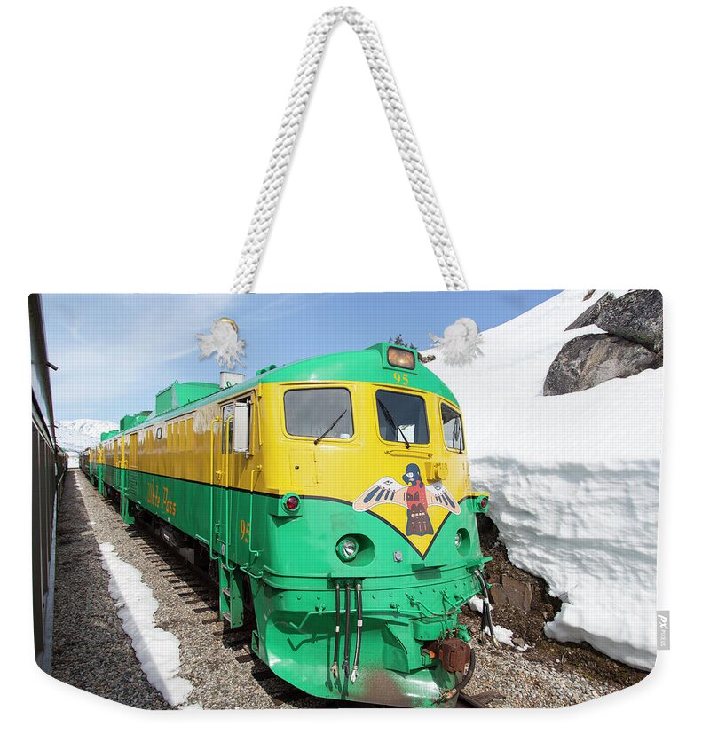 Transportation Weekender Tote Bag featuring the photograph Mountain Train by Ramunas Bruzas