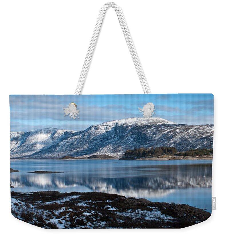 Chris Weekender Tote Bag featuring the photograph Mountain tranquillity by Chris Boulton