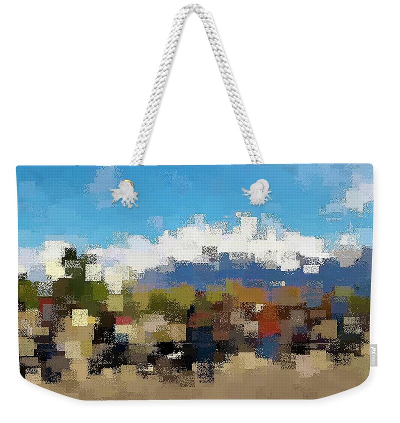Colorado Weekender Tote Bag featuring the digital art Mountains Beyond by David Manlove