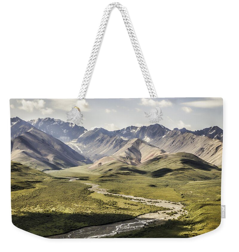 Mountains In Denali National Park Weekender Tote Bag featuring the photograph Mountains in Denali National Park by Phyllis Taylor