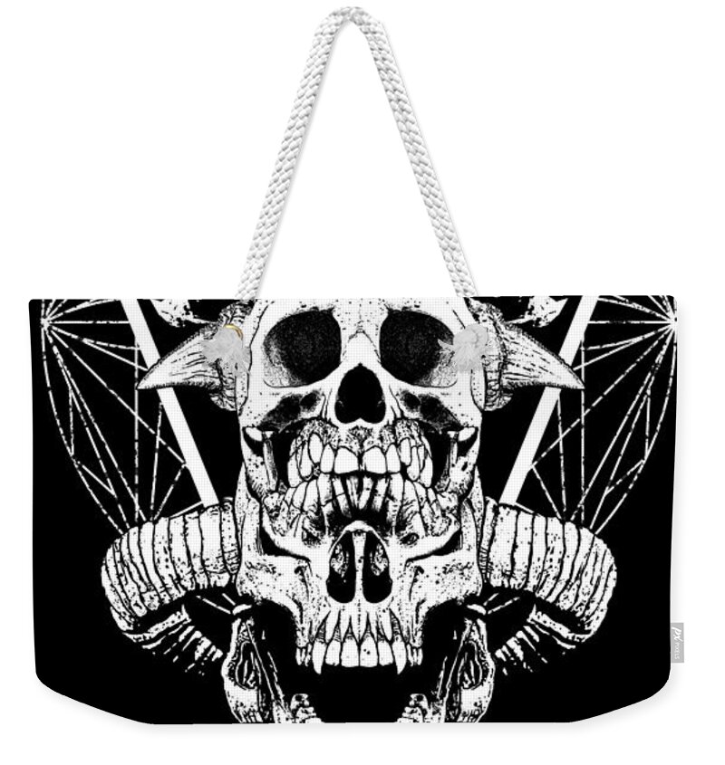 Tony Koehl Weekender Tote Bag featuring the mixed media Mouth of Doom by Tony Koehl