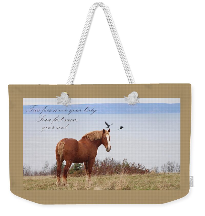 Horses Weekender Tote Bag featuring the photograph Move Your Soul by Sue Long