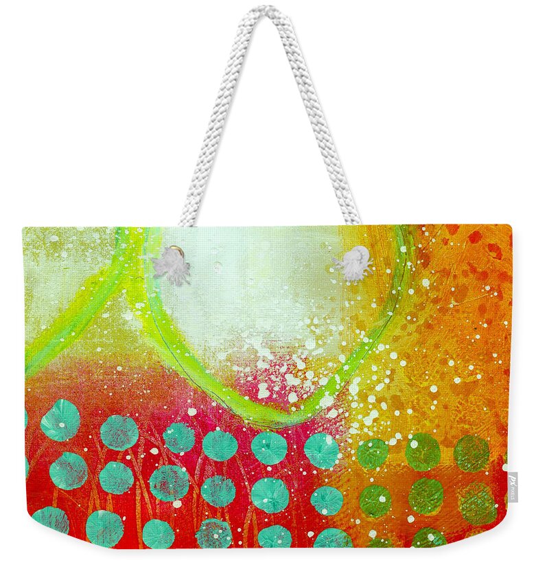 4x4 Weekender Tote Bag featuring the painting Moving Through 10 by Jane Davies